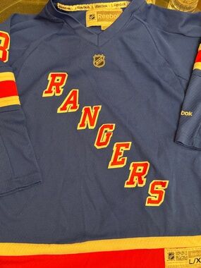 Reebok Blue New York Rangers Hockey Jersey with Red and White Accents
